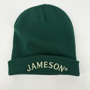 Jameson Irish Whiskey Green Knit Beanie Hat Logo Cuff Acrylic One Size